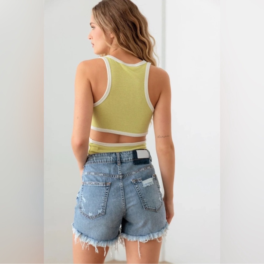 LE LIS Lime Open-Back Racer Tank - Picture 2 of 9